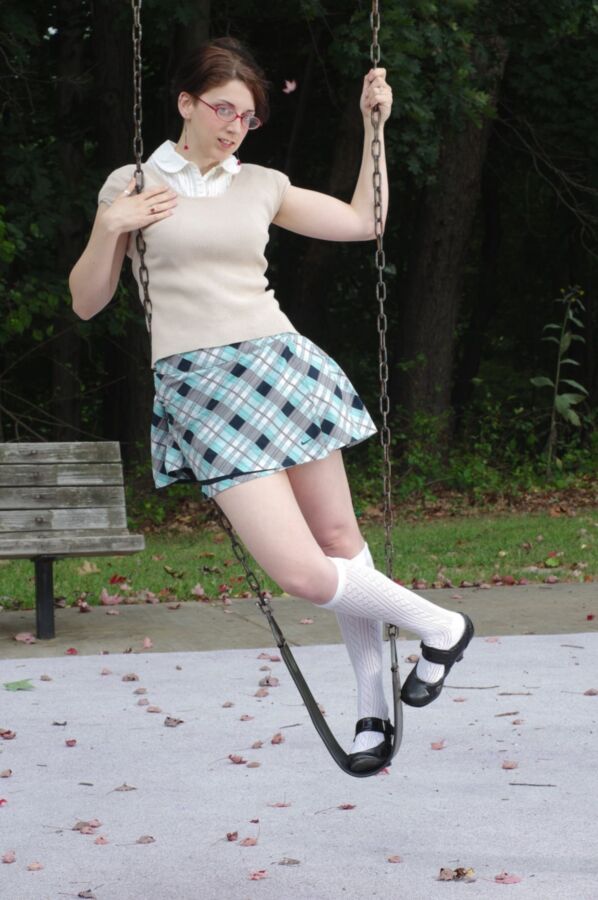 Free porn pics of Short haired cutie in school uniform 9 of 42 pics
