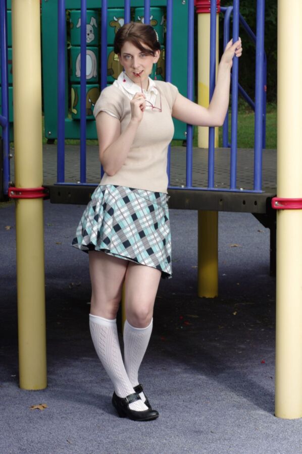 Free porn pics of Short haired cutie in school uniform 8 of 42 pics