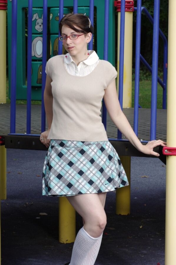Free porn pics of Short haired cutie in school uniform 3 of 42 pics