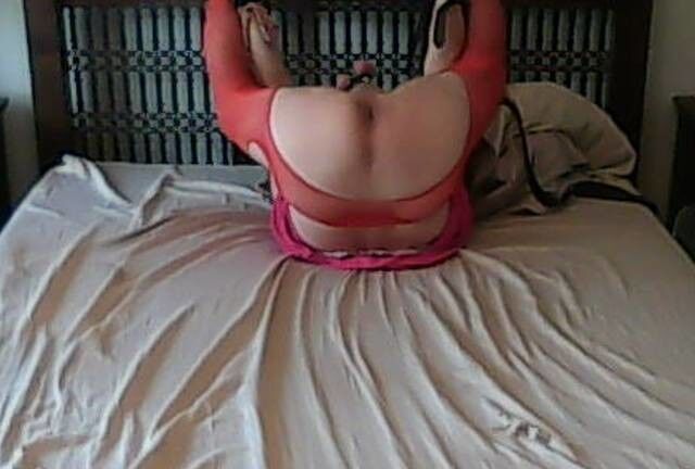 Free porn pics of Helpless Sissy Crossdresser in bondage on bed 8 of 23 pics