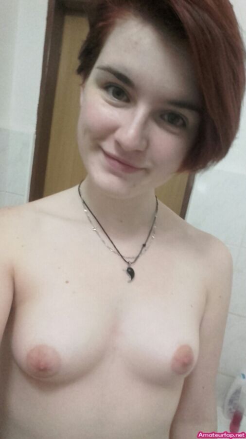 Free porn pics of Adorable Short Haired Redhead With Pierced Tits 9 of 16 pics