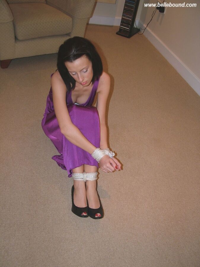 Free porn pics of Chrissy - Tied in evening dress, peep toes and red mani/pedi 2 of 110 pics