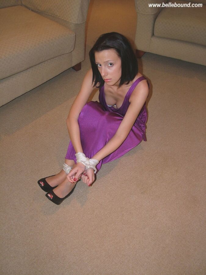 Free porn pics of Chrissy - Tied in evening dress, peep toes and red mani/pedi 3 of 110 pics