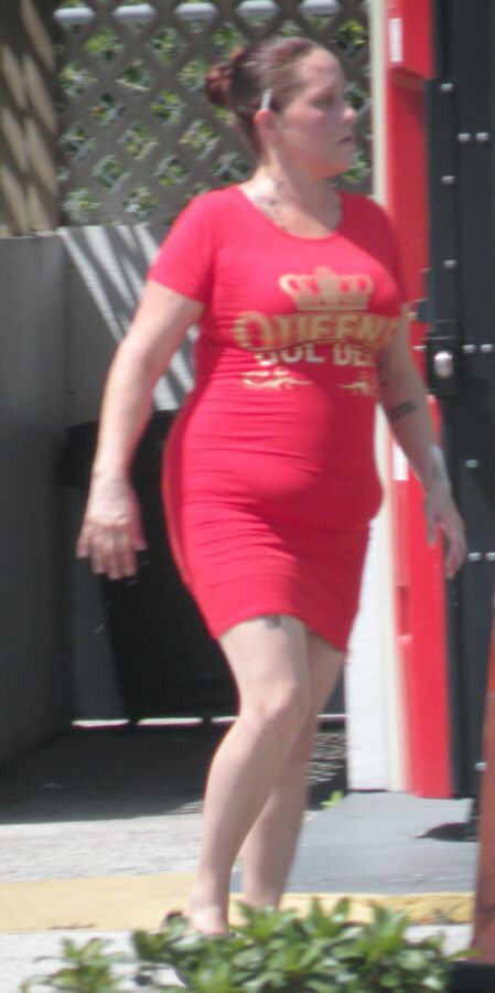 Free porn pics of I LOVE THIS THICK HOTTIE Tight Red Dress, Belly HOT 7 of 12 pics