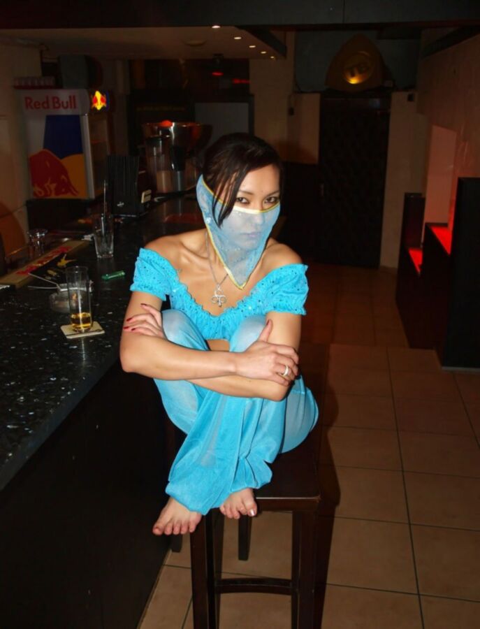 Free porn pics of Stunning Asian babe gets naked in a bar 10 of 28 pics
