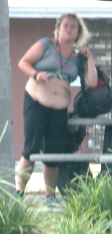 Free porn pics of Chubby Big Belly BBW streetwalker BARES IT ALL 17 of 24 pics