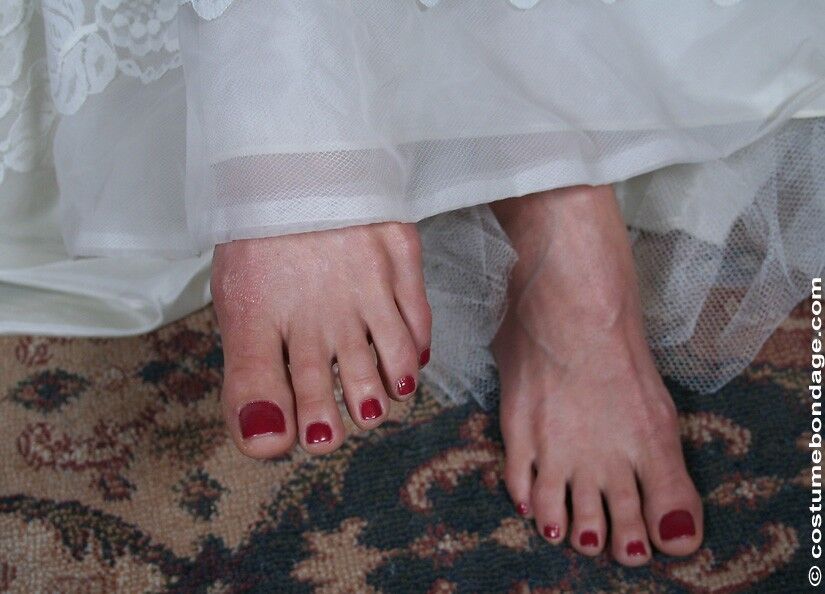 Free porn pics of Karina - Barefoot bride bound and gagged 6 of 40 pics