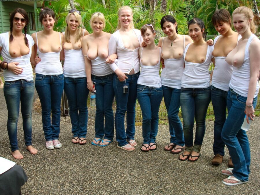 Free porn pics of Nipples, tits, flashing, oops 8 of 57 pics