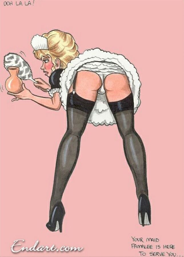Free porn pics of Spanking Pamela Anderson (French Maid) 10 of 10 pics