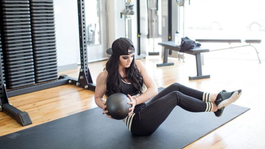 Free porn pics of WWE Paige sexy workout 16 of 31 pics