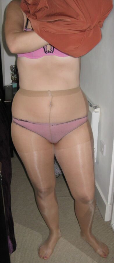 Free porn pics of My wife in see through pink knickers and tights 7 of 24 pics