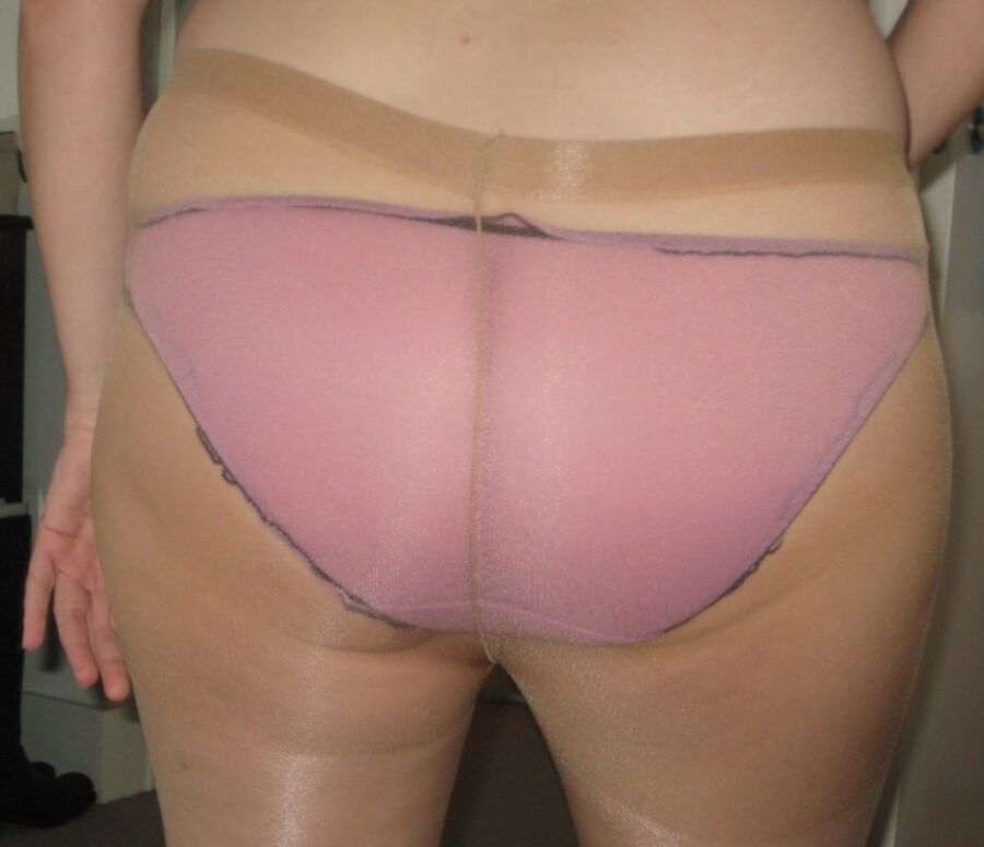 Free porn pics of My wife in see through pink knickers and tights 2 of 24 pics