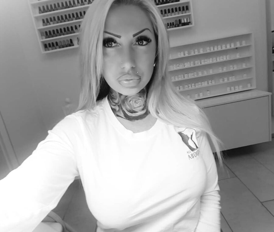 Free porn pics of Tattooed German Bimbo With Fake Lips 11 of 52 pics