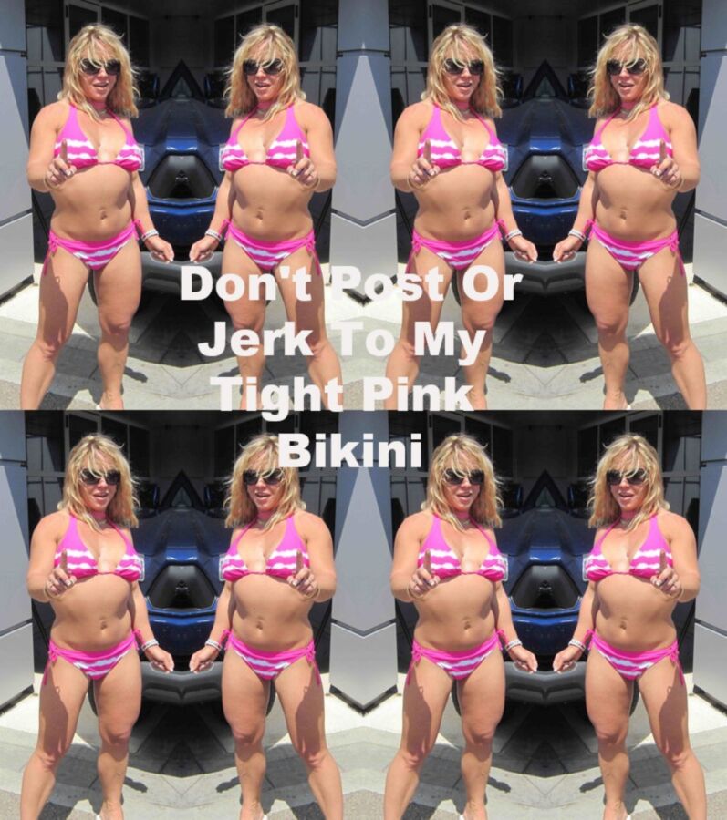 Free porn pics of Melanie Takes On Cock Hardening Pink String Bikini 11 of 77 pics