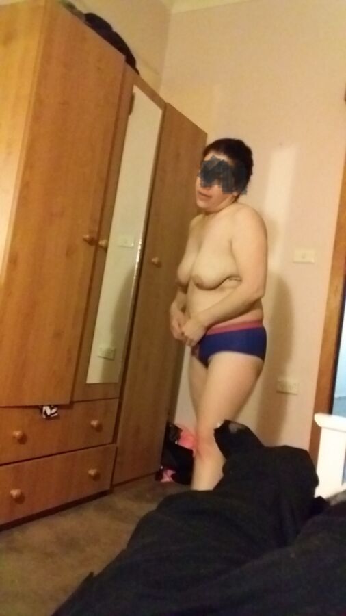 Free porn pics of Wife in Super Man Panties Unaware 8 of 23 pics