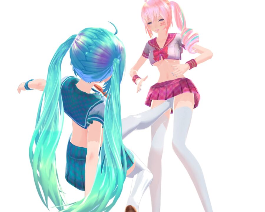 Free porn pics of Miku and Luka had a disagreement.. 4 of 5 pics