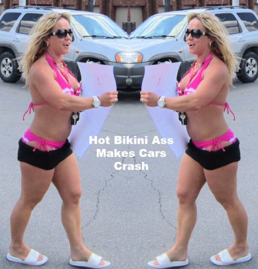 Free porn pics of Melanie Takes On Cock Hardening Pink String Bikini 24 of 77 pics