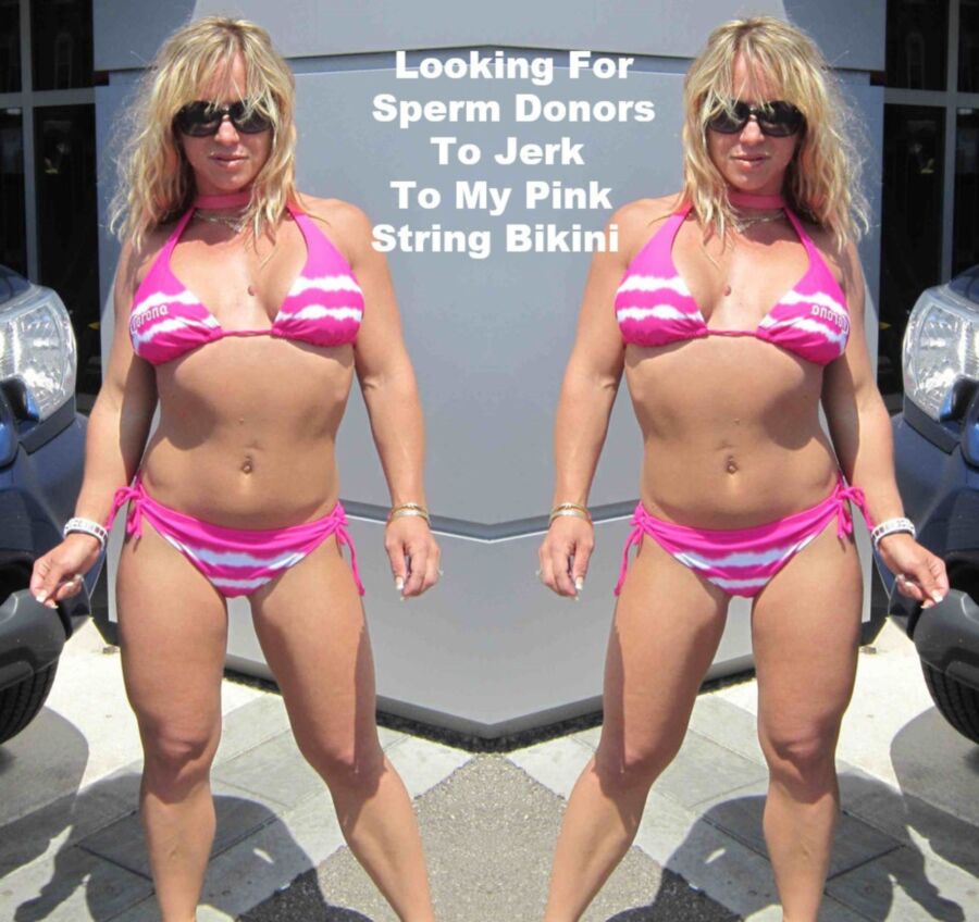 Free porn pics of Melanie Takes On Cock Hardening Pink String Bikini 23 of 77 pics