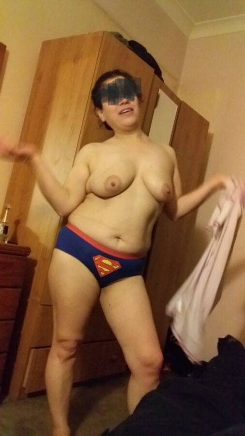 Free porn pics of Wife in Super Man Panties Unaware 14 of 23 pics