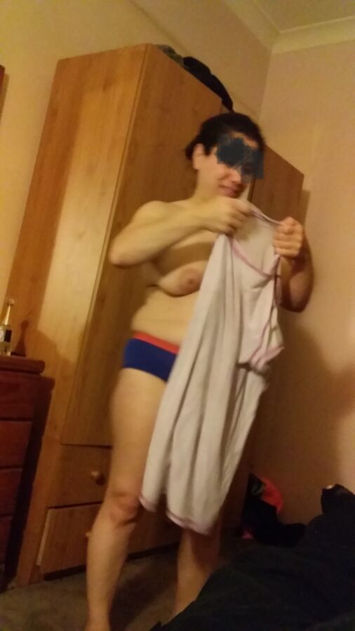 Free porn pics of Wife in Super Man Panties Unaware 16 of 23 pics