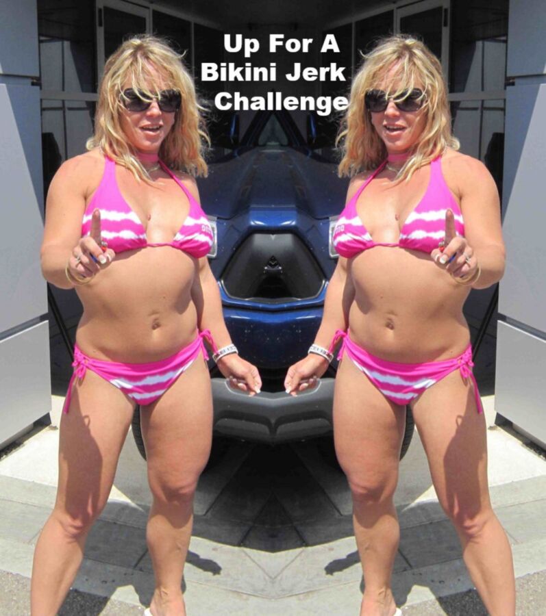 Free porn pics of Melanie Takes On Cock Hardening Pink String Bikini 4 of 77 pics