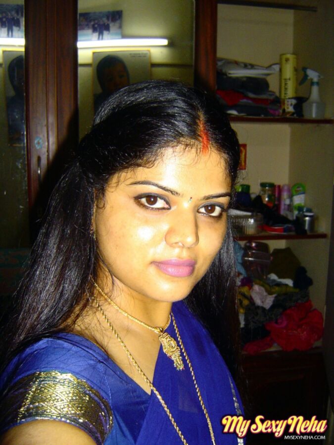 Free porn pics of Sexy Indian Girl In Blue Sari 1 of 15 pics
