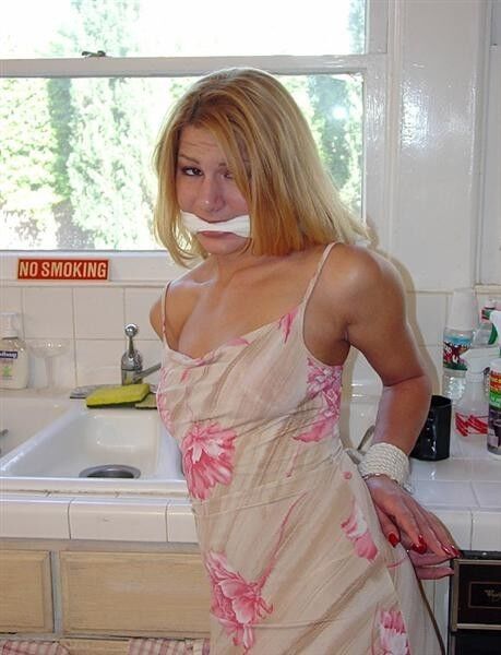 Free porn pics of Housewife in floral slip tied by intruder 10 of 69 pics