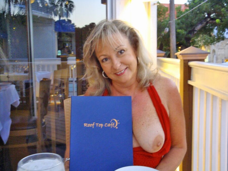 Free porn pics of Mature US MILF loves flashing great boobs in public 6 of 15 pics