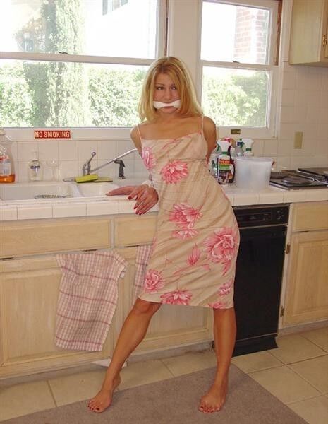 Free porn pics of Housewife in floral slip tied by intruder 11 of 69 pics