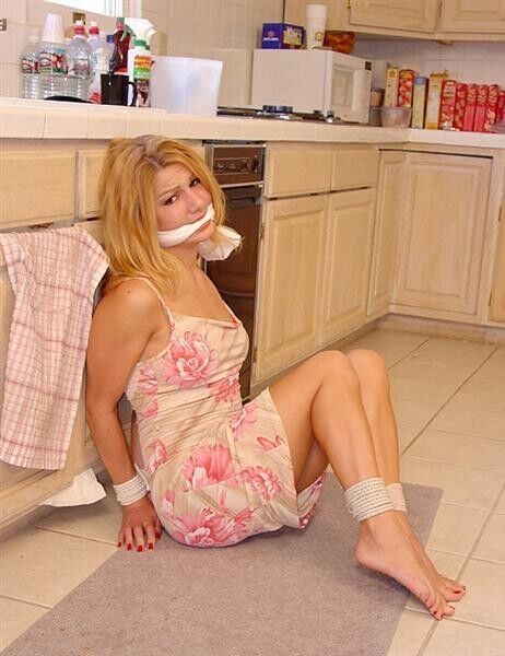 Free porn pics of Housewife in floral slip tied by intruder 17 of 69 pics