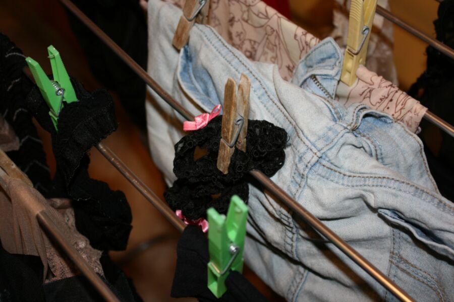 Free porn pics of My lingerie washed on the clothesline 10 of 12 pics