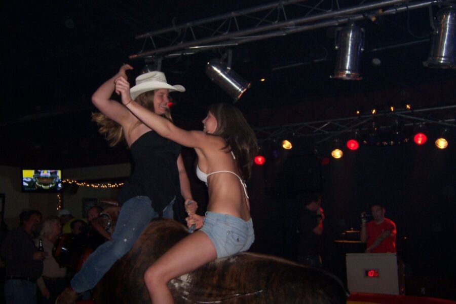 Free porn pics of Hotties riding a mechanical bull 13 of 17 pics