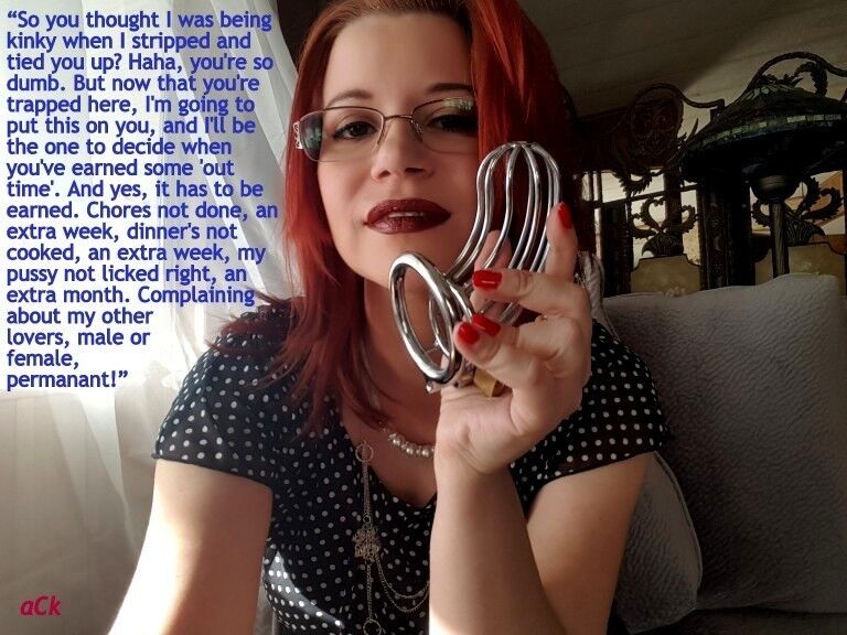 Free porn pics of Male chastity captions I made.... 5 of 7 pics