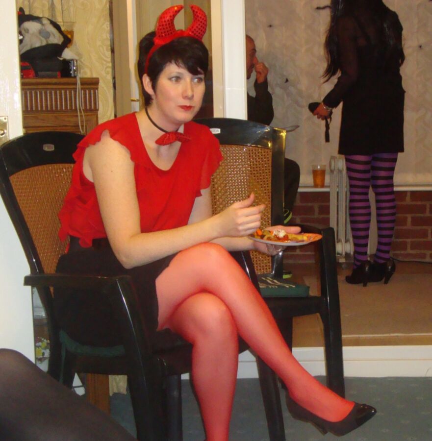 Free porn pics of Young - Amateur - Sweet Brit Wife in Red Stockings - NN 3 of 8 pics