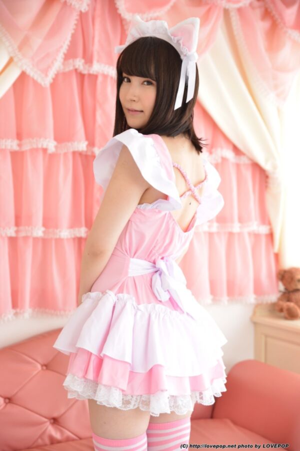 Free porn pics of Rino Aika - naughty pink frilly dress costume 7 of 78 pics