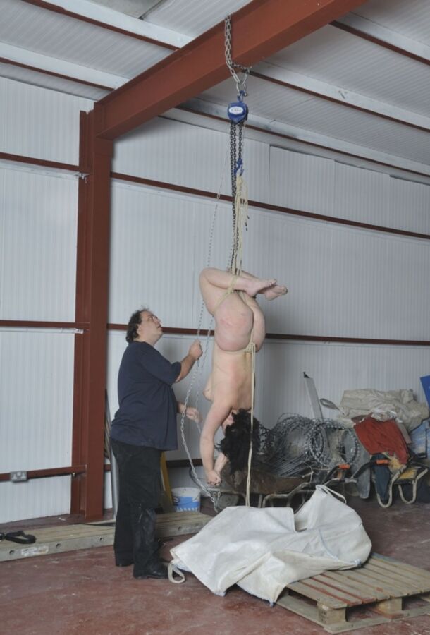 Free porn pics of BBW Mature Submissive - Naked & Barefoot Suspension Bondage 3 of 91 pics