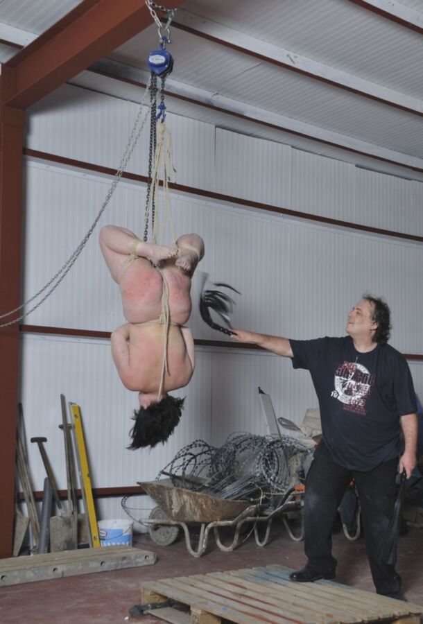 Free porn pics of BBW Mature Submissive - Naked & Barefoot Suspension Bondage 14 of 91 pics