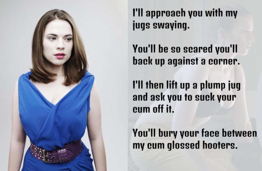 Free porn pics of Hayley Atwell Cum Eating Captions 3 of 4 pics