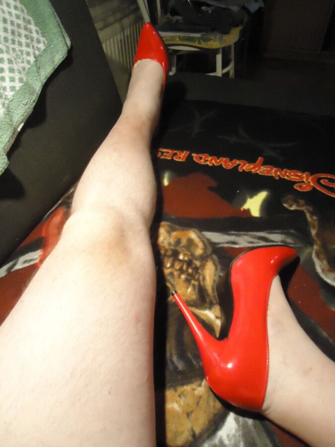 Free porn pics of Red heels and flashing 4 of 32 pics