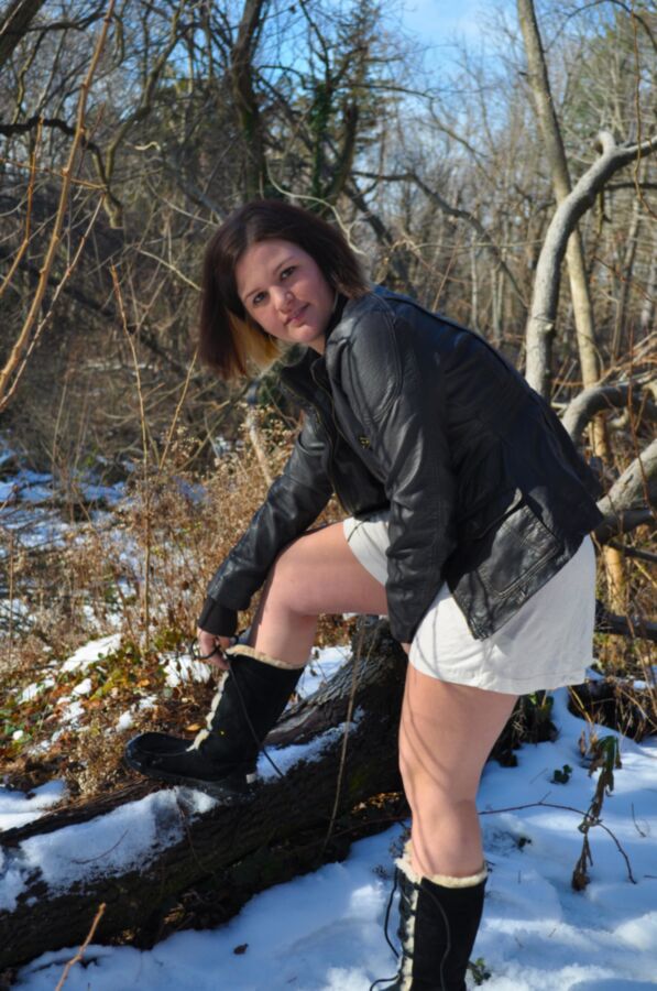 Free porn pics of Girl strips down to her boots in the snow 2 of 39 pics