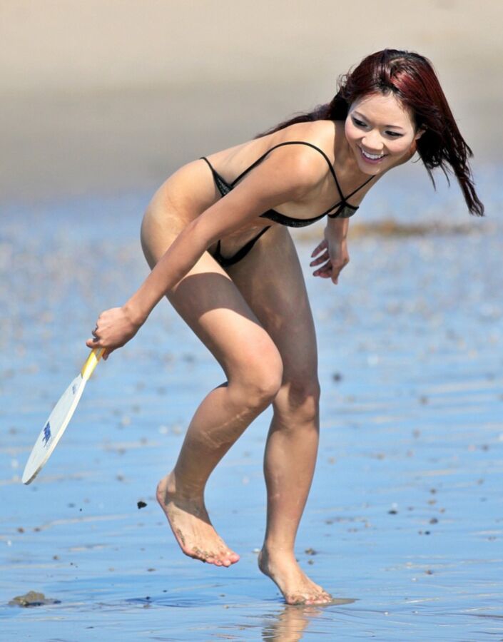 Free porn pics of Young - Amateur - Chinese girl -NN -beach tennis in micro bikini 3 of 14 pics