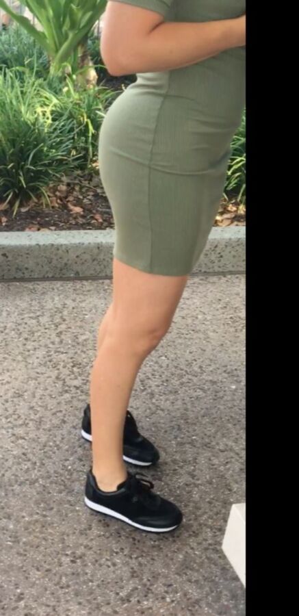 Free porn pics of Sexy Fit Candid Milf in Tight Green Dress 3 of 16 pics