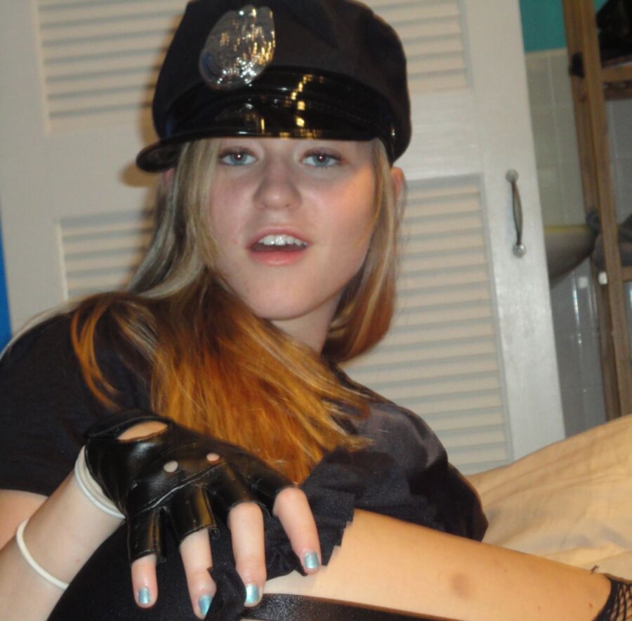 Free porn pics of Naughty teen in police uniform 4 of 40 pics
