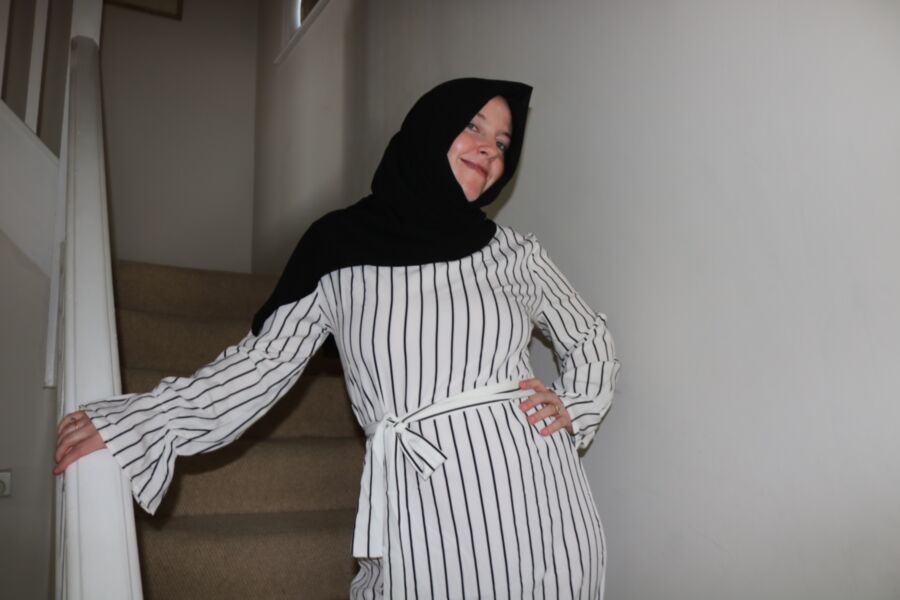 Free porn pics of Hijabi White Abaya Black Hijab 2 of 46 pics