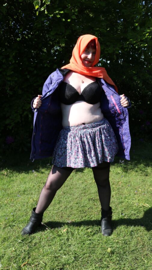 Free porn pics of Hijab and coat flashing outdoors 9 of 43 pics