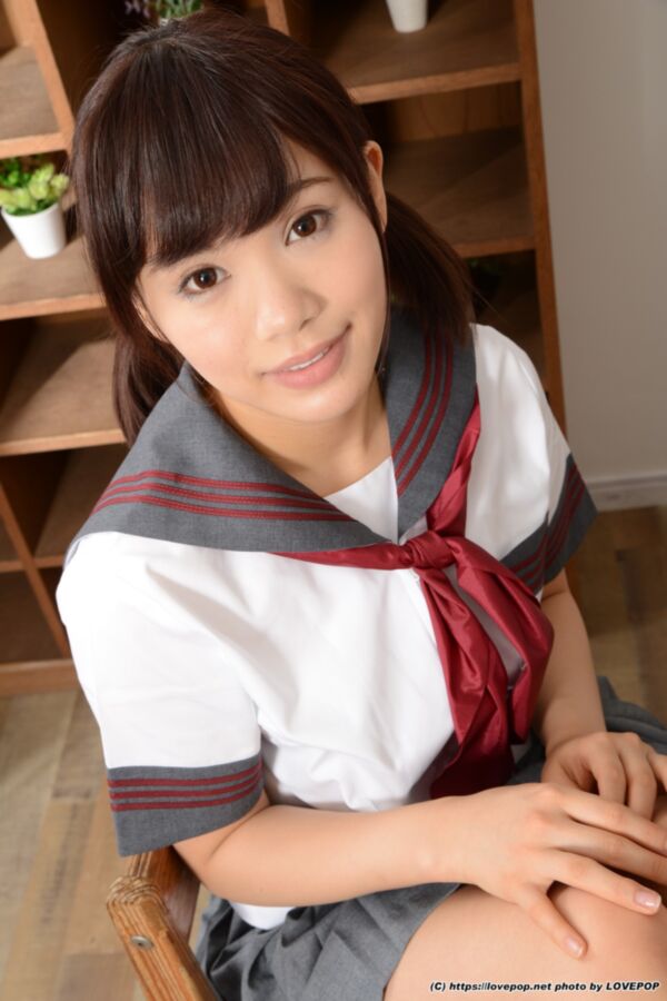 Free porn pics of Cute schoolgirl Akiyoshi Kanon teases the class 23 of 101 pics