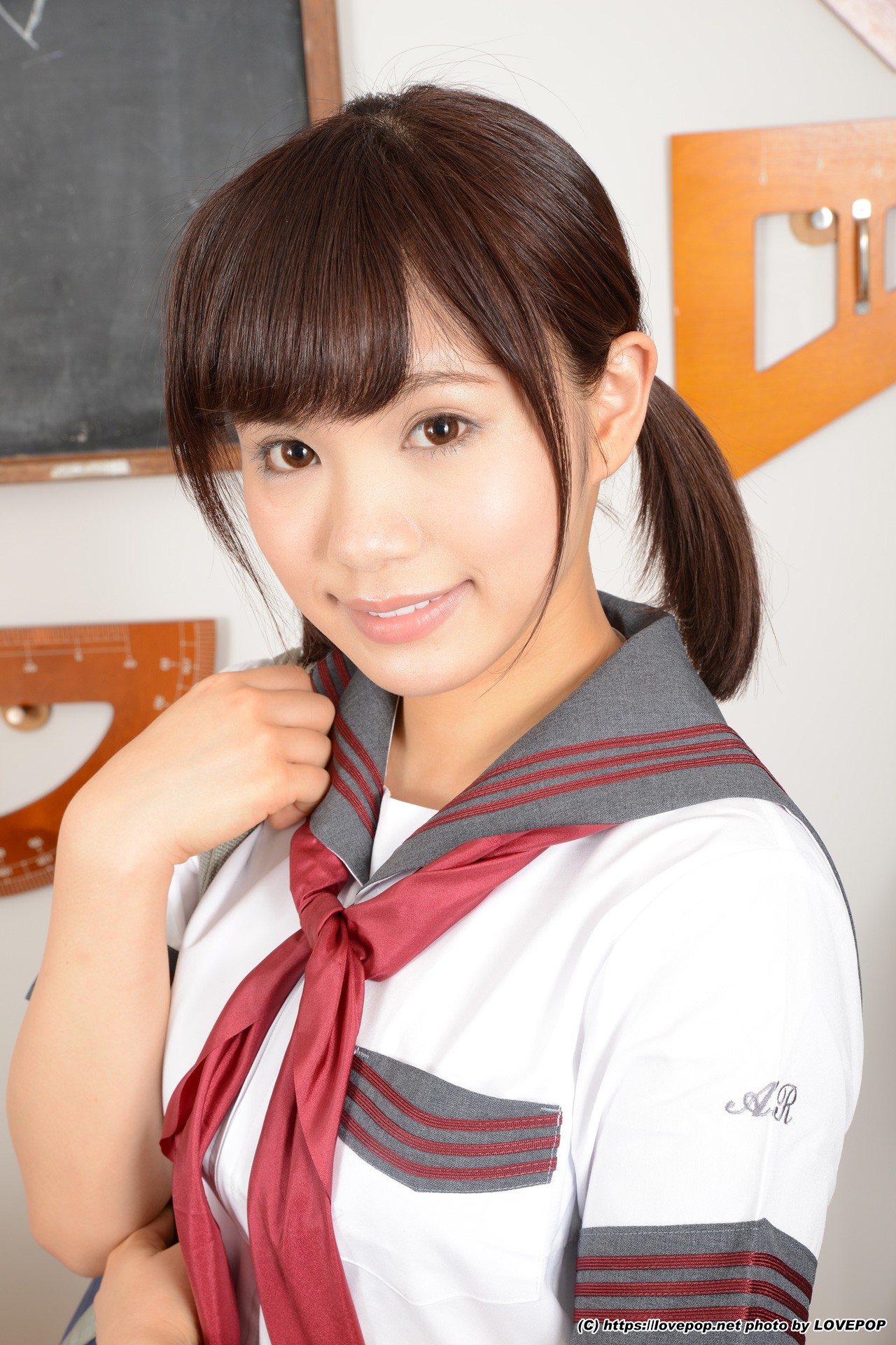 Free porn pics of Cute schoolgirl Akiyoshi Kanon teases the class 7 of 101 pics