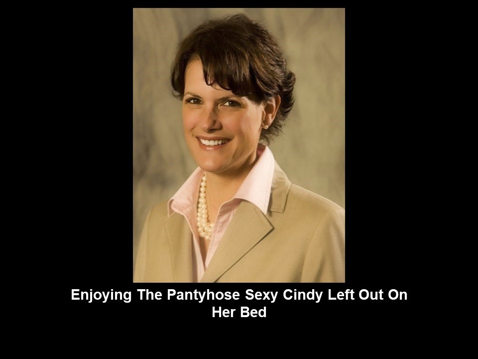 Free porn pics of Enjoying The Pantyhose Cindy Left Out On Her Bed 1 of 9 pics