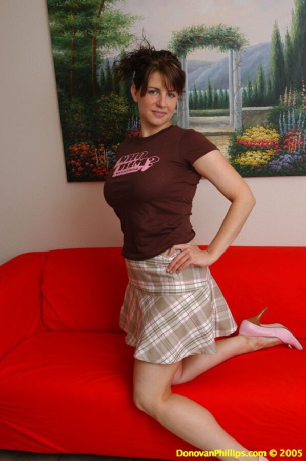 Free porn pics of Tori - Plaid Skirt, Red Couch 12 of 33 pics