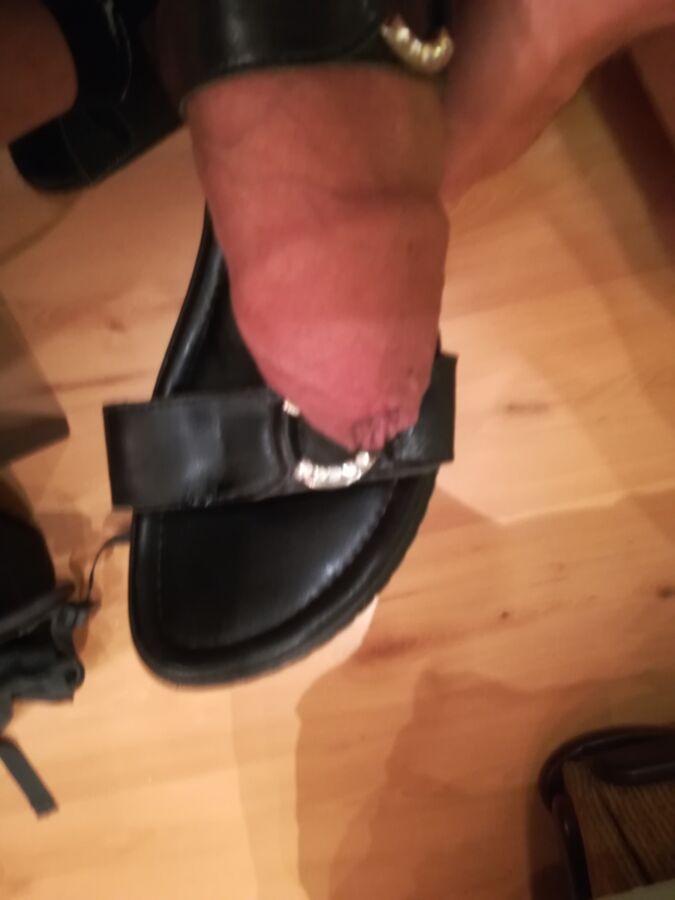 Free porn pics of Fuck and cum leather sandals from my mum 1 of 15 pics